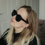 Gold Baguette Hoop Earrings With Cz Stones, thumbnail 3 of 10
