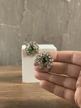 Gloria Polki Statement Studs | Birthday Gift For Her, 6 of 7