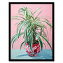 Spider Plant Lover Pink Green Blue Wall Art Print, thumbnail 5 of 6