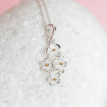 Sterling Silver Forget Me Not Necklace, 3 of 12