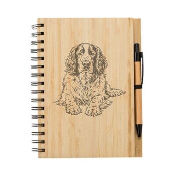 Personalised English Springer Spaniel Engraved Notebook And Pen Set, 2 of 2