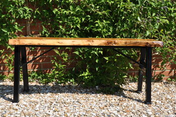 Handcrafted Yew Wood Bench Seat, 7 of 8