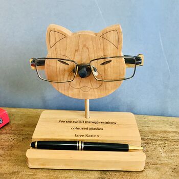 Personalised Handcrafted Cat Spectacles Holder, 2 of 2