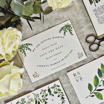 Greenery Botanical Wedding Stationery, 5 of 12