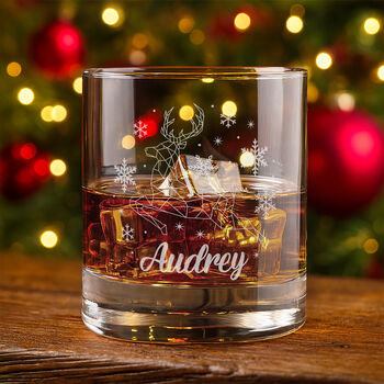 Christmas Reindeer Tumbler Glass With Chocolate Tree And Coaster Gift Boxed Set, 2 of 7