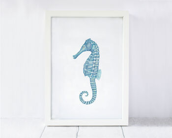 Watercolour Seahorse Print, 3 of 3