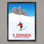 Three Zinnen Ski Resort Poster, thumbnail 1 of 6