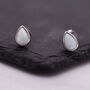 Sterling Silver Opal Droplet Stud Earrings, thumbnail 5 of 12