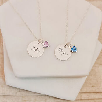Sterling Silver Personalised Birthstone Heart Necklace, 4 of 5