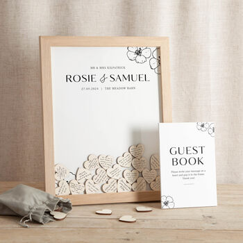 Blossom Drop Top Frame Wedding Guest Book, 3 of 4