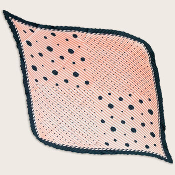 Pink Polka Dot Pleated Silky Scarf, 3 of 3