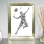 Badminton Player Personalised Print, thumbnail 1 of 2