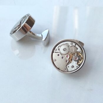 Personalised Encased Watch Mechanism Cufflinks, 11 of 12