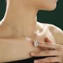 Sterling Silver Blue Opal Moon And Starburst Pendant Necklace, thumbnail 4 of 11