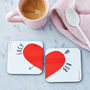 Personalised Pixel Heart Coasters Pair, thumbnail 4 of 5