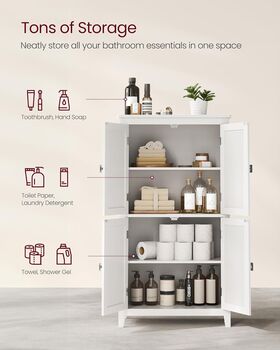 Bathroom Cabinet Freestanding Kitchen Storage Unit, 3 of 11