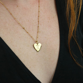 Hammered Edge Personalised Heart Necklace, 2 of 3