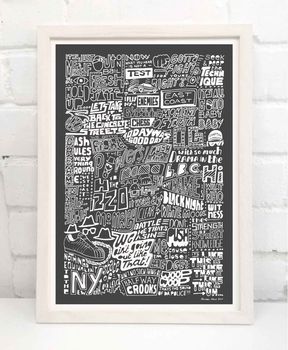 The Evolution Of Rap / Hip Hop Typography Poster Print, 7 of 7