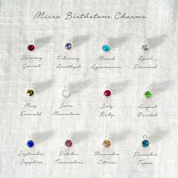 Personalised Halo And Micro Triple Birthstone Necklace, 5 of 9