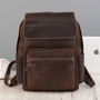 Military Style Genuine Leather Backpack, thumbnail 2 of 12