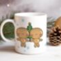 Personalised Whimsical Gingerbread Brothers Gay Couple Christmas Gift Mug, thumbnail 2 of 2