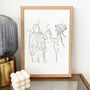Custom Couples Line Drawing Personalised Illustration, thumbnail 5 of 10