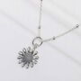 Sterling Silver Oxidised Delicate Daisy Necklace, thumbnail 7 of 8