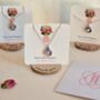 Floral Mini Round Initial Letter Charm Pendant Gift With Stand, thumbnail 1 of 12