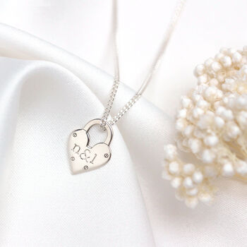 Personalised Sterling Silver Heart Padlock Charm, 5 of 7