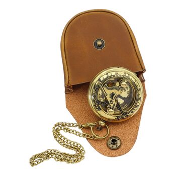 Personalised 18th Anniversary Brass Sundial Compass, 11 of 12