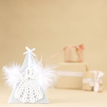 Handmade White Christmas Angel Card + Tree Decoration, 3 of 4