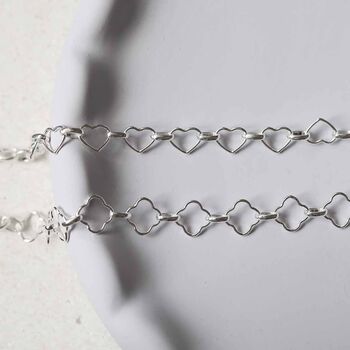 Sterling Silver Clover Bracelet, 4 of 5