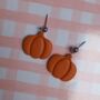 Polymer Clay Pumpkin Dangle Earrings, thumbnail 1 of 2