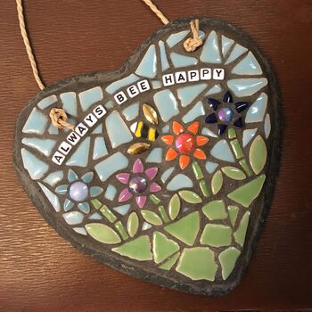 Personalised 'Always Bee Happy' Mosaic Heart, 3 of 4
