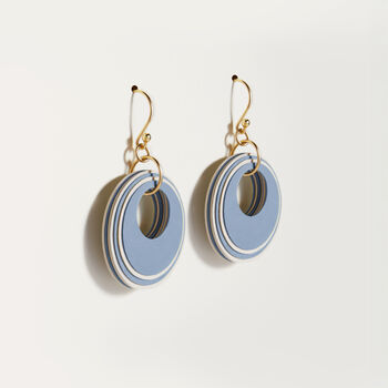 Blue And Cream Circular Earrings, 5 of 7