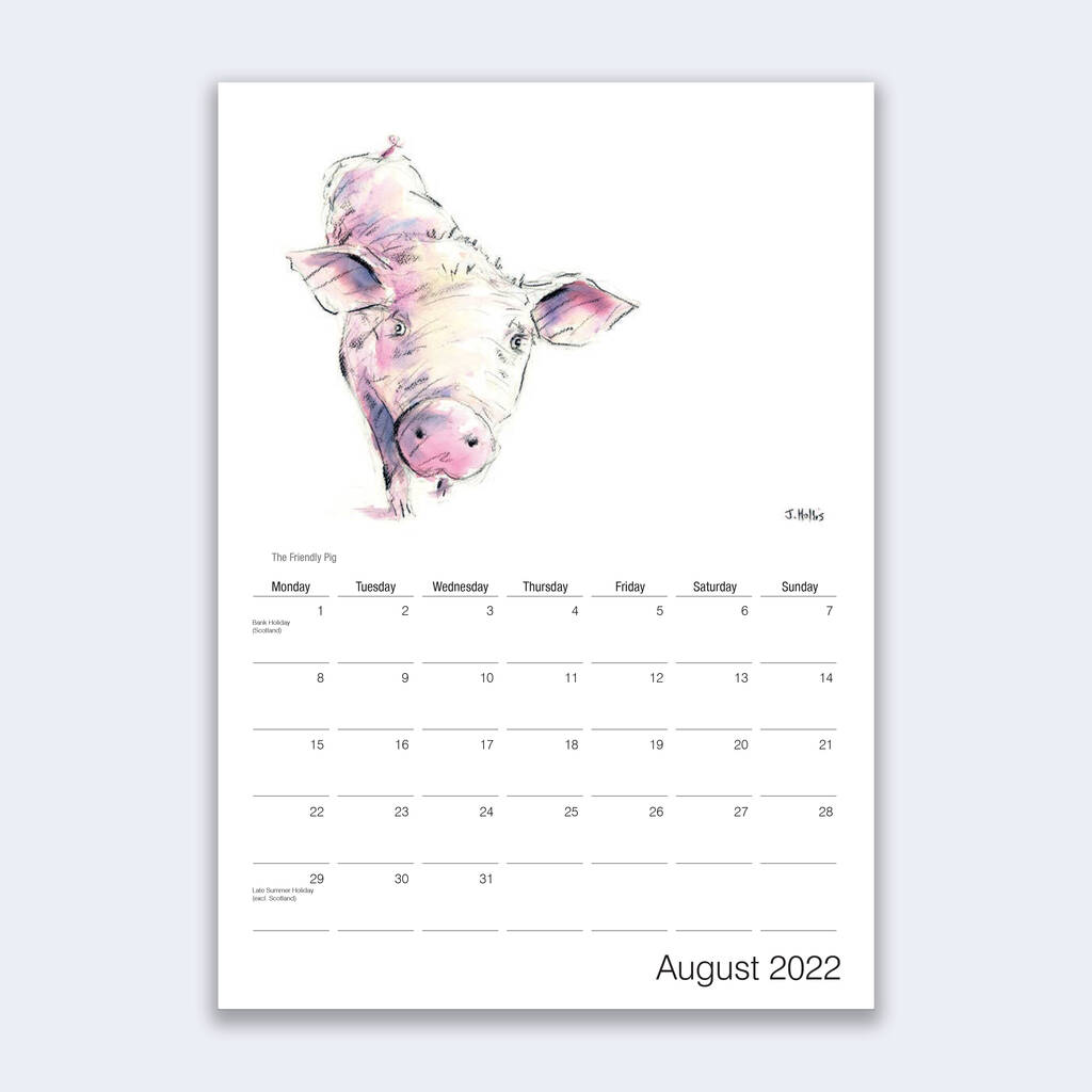 2022 Wildlife Calendar By James Hollis Art 