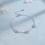 Sterling Silver Daisy Flower Trio Bracelet, thumbnail 1 of 11