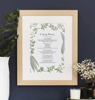Personalised Funeral Wedding Anniversary Lyrics Print, 2 of 9