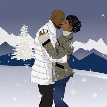 Black Couple Christmas Card, 2 of 2