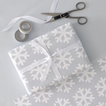 Snowflake Christmas Wrapping Paper Set, 5 of 7