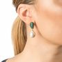Classic Baroque Pearl Drop Earrings Emerald Green, thumbnail 1 of 4