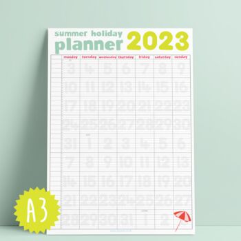 Summer Holiday Wall Planner 2023, 2 of 3