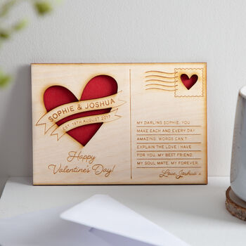 Engraved Cut Out Heart Postcard, 2 of 2