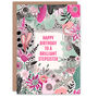 Step Sister Elegant Boho Wildflowers Her Birthday Card, thumbnail 1 of 5