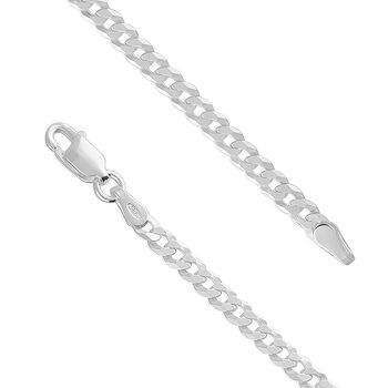Mens Sterling Silver Flat Curb Chain Necklace, 5 of 10