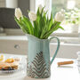 Colsterdale Blue Fern Ceramic Pitcher, thumbnail 3 of 10