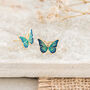 Gold Plated Butterfly Stud Earrings, thumbnail 4 of 6