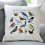 Personalised British Garden Birds Cream Cushion, thumbnail 1 of 3