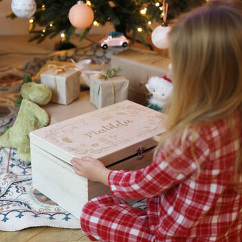 Personalised Name Wooden Christmas Eve Box, 3 of 6