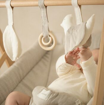 Beechwood Baby Bouncer With Linen Cover, 3 of 6